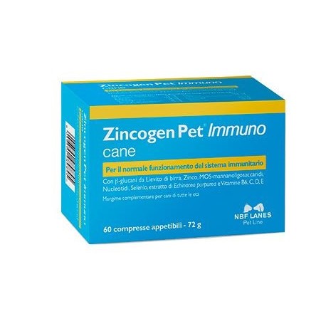 Zincogen Pet Immuno integratore per sistema immunitario dei cani di tutte le età 60 compresse