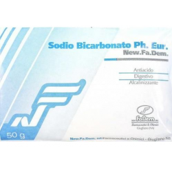 Confezione da 50 g di sodio bicarbonato in polvere