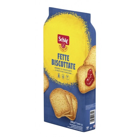 Schar Fette Biscottate croccanti senza glutine ricche di fibre 3 porzioni da 86,7 g