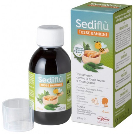 Sediflu Tosse Bambini sciroppo fluidificante del muco per tosse grassa 150 ml
