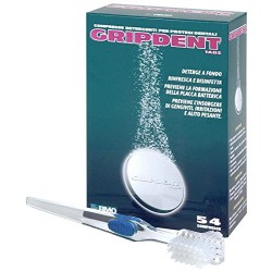 Gripdent Tabs detergente per protesi dentali 54 compresse + spazzolino pulitore