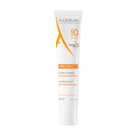 A-Derma Protect Fluide Invisible SPF 50+ protezione viso 40ml A-Derma Protect Fluide Invisible SPF 50+ protezione viso 40ml