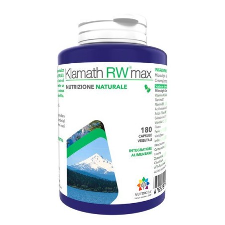 Nutrigea Klamath RW max integratore di oligoelementi e antiossidanti 180 capsule Nutrigea Klamath RW max integratore di oligoelementi e antiossidanti 180 capsule
