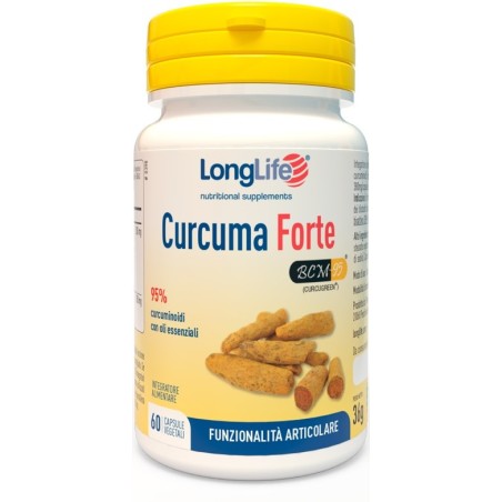 Longlife Curcuma Forte integratore per funzionalità articolare 60 capsule vegetali Longlife Curcuma Forte integratore per funzionalità articolare 60 capsule vegetali