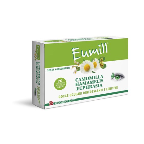 Eumill Gocce oculari per affaticamento ed arrossamento agli occhi 20 flaconcini monodose 0,5 ml