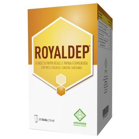 Erbozeta Royaldep integratore antiossidante per difese immunitarie 20 stick liquidi Erbozeta Royaldep integratore antiossidante per difese immunitarie 20 stick liquidi