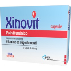 Xinovit Polivitaminico integratore con vitamine ed oligoelementi per debilitazione 30 capsule da 500 mg