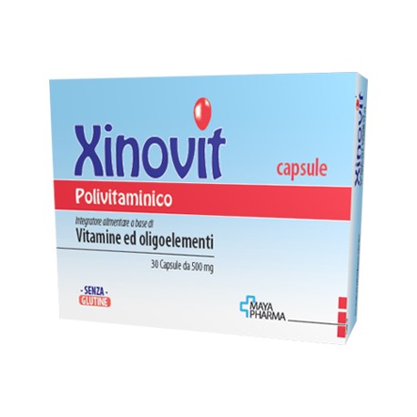 Xinovit Polivitaminico integratore con vitamine ed oligoelementi per debilitazione 30 capsule da 500 mg