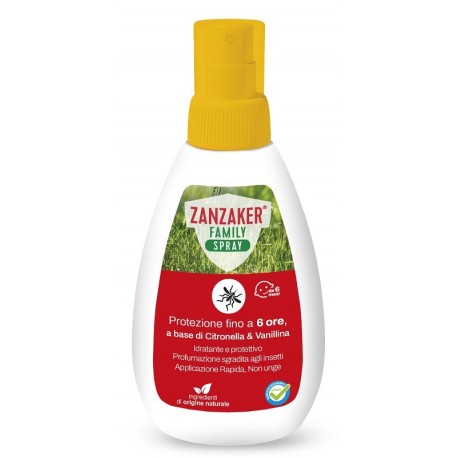 Zanzaker Family Spray con citronella e vanillina contro le punture di zanzara 100 ml