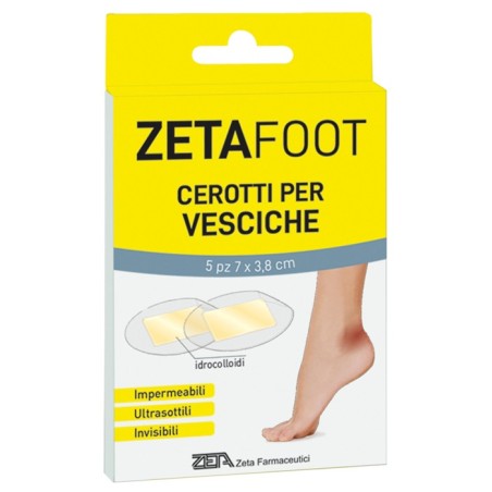 Zetafoot Cerotto Idrocolloidale protettivo per vesciche impermeabile 5 pezzi Zetafoot Cerotto Idrocolloidale protettivo per vesciche impermeabile 5 pezzi