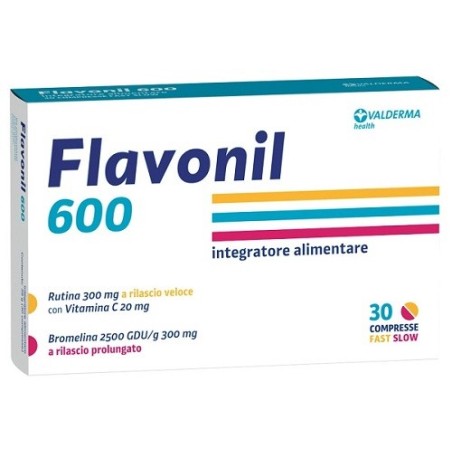 Valderma Flavonil 600 integratore per la funzione dei vasi sanguigni 30 compresse Valderma Flavonil 600 integratore per la funzione dei vasi sanguigni 30 compresse