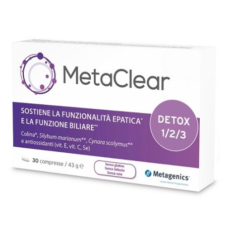 Metagenics Metaclear integratore per funzionalità epatica e biliare 30 compresse Metagenics Metaclear integratore per funzionalità epatica e biliare 30 compresse