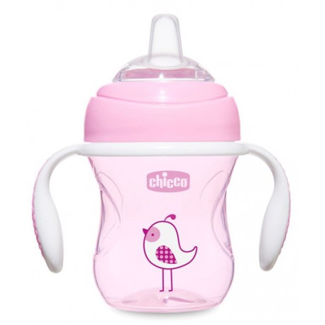 Chicco Tazza Transition Rosa per passaggio da allattamento a tazza bambini da 4 mesi