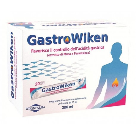 Wikenfarma Gastrowiken integratore lenitivo per acidità e bruciore 20 bustine da 15 ml