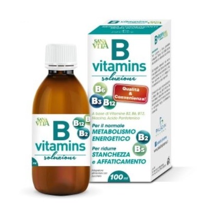 Sanavita B Vitamins integratore che contiene tutte le vitamine del gruppo B soluzione 100 ml Sanavita B Vitamins integratore che contiene tutte le vitamine del gruppo B soluzione 100 ml