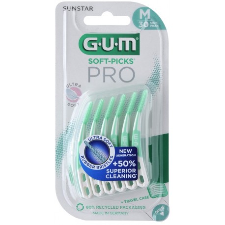 Gum Soft Pick Pro Scovolino interdentale in gomma con setole morbide 30 pezzi