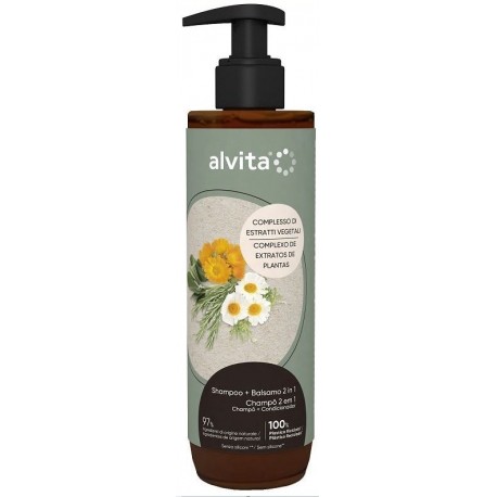 Alvita Shampoo + Balsamo 2 in 1 idratante ammorbidente 400 ml