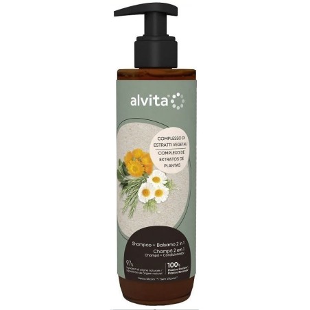Alvita Shampoo + Balsamo 2 in 1 idratante ammorbidente 400 ml Alvita Shampoo + Balsamo 2 in 1 idratante ammorbidente 400 ml