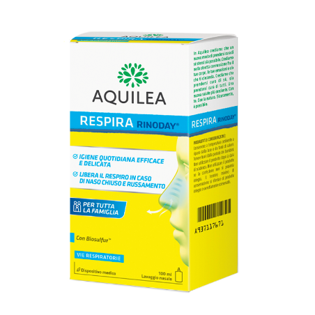 Aquilea Respira Rinoday lavaggio nasale per naso chiuso e russamento 100 ml Aquilea Respira Rinoday lavaggio nasale per naso chiuso e russamento 100 ml