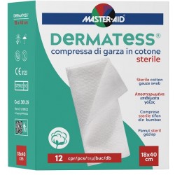 Master Aid Dermatess garza in cotone sterile 18 x 40 cm 12 pezzi