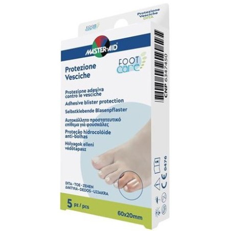 Master Aid Protezione adesiva contro le vesciche sui piedi - 5 cerottini 60x20 mm Master Aid Protezione adesiva contro le vesciche sui piedi - 5 cerottini 60x20 mm