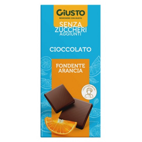 Giusto Senza Zucchero Cioccolato fondente all'arancia tavoletta da 85 g