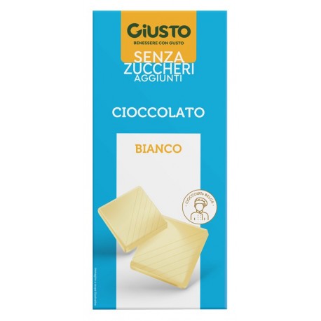 Giusto Senza Zucchero Tavoletta di cioccolato bianco senza glutine 85