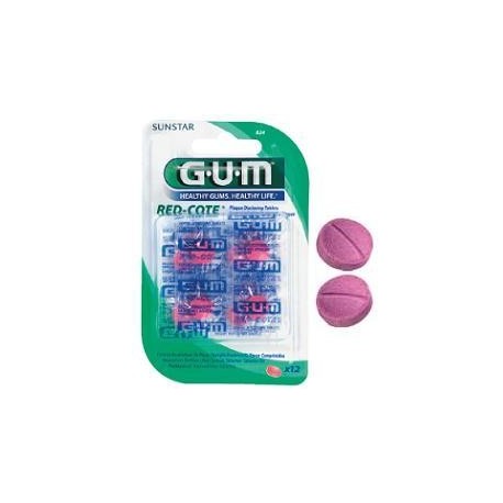 Gum Red Cote 12 compresse rivela placca alla ciliegia per igiene orale