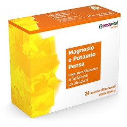 Magnesio e Potassio Pensa integratore di sali minerali gusto arancia 24 bustine effervescenti