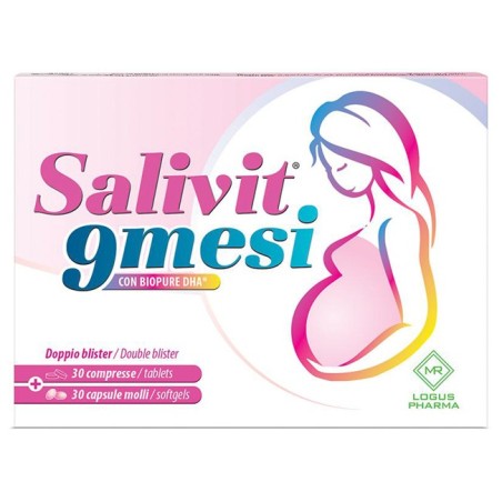 Salivit 9mesi integratore per benessere della madre e del feto 30 compresse + 30 capsule molli Salivit 9mesi integratore per benessere della madre e del feto 30 compresse + 30 capsule molli