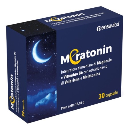Meratonin integratore di magnesio melatonina valeriana per il sonno 30 capsule Meratonin integratore di magnesio melatonina valeriana per il sonno 30 capsule