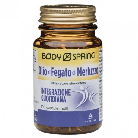 Body Spring Olio di Fegato di Merluzzo integratore per il colesterolo 100 capsule