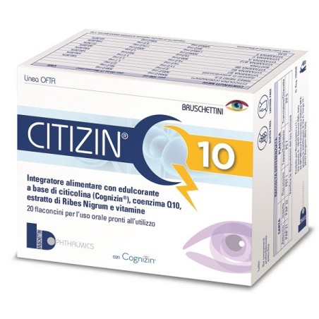 Bruschettini Citizin Q10 integratore per il benessere della vista 20 flaconcini da 10 ml Bruschettini Citizin Q10 integratore per il benessere della vista 20 flaconcini da 10 ml