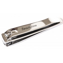 Beautytime Taglia unghie piedi professionale in acciaio cromato lucido con lame temprate
