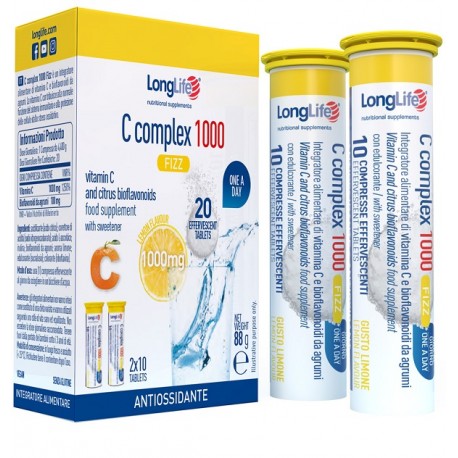 LongLife C Complex 1000 Fizz Integratore di Vitamina C 20 compresse effervescenti