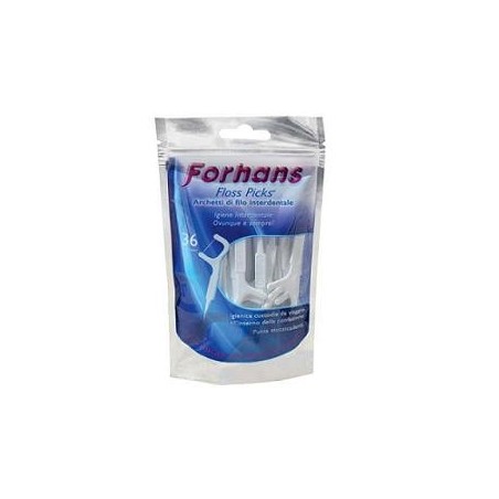Forhans Floss Picks Archetti di filo interdentale con punta stuzzicadenti 36 pezzi Forhans Floss Picks Archetti di filo interdentale con punta stuzzicadenti 36 pezzi