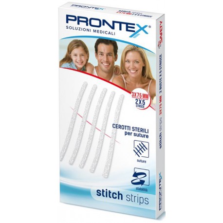 Safety Prontex Stitch Strips cerotti per protezione delle ferite 3 x 75 mm 10 pezzi