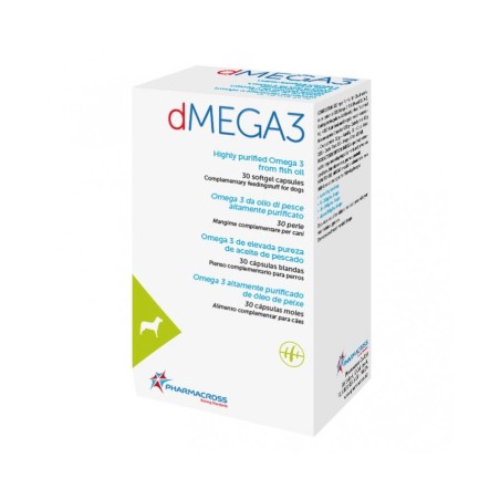 dMega3 Omega 3 da olio di pesce per dermatite atopica dei cani 30 perle dMega3 Omega 3 da olio di pesce per dermatite atopica dei cani 30 perle