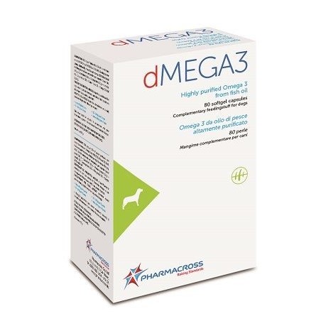 dMega3 Omega 3 da olio di pesce per dermatite atopica dei cani 80 perle dMega3 Omega 3 da olio di pesce per dermatite atopica dei cani 80 perle