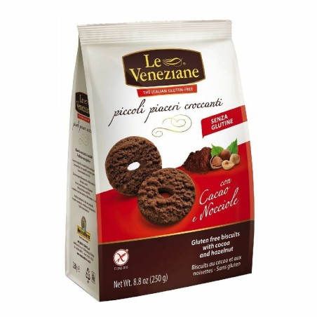 Le Veneziane Biscotti con Cacao e Nocciole Senza Glutine 250g Le Veneziane Biscotti con Cacao e Nocciole Senza Glutine 250g