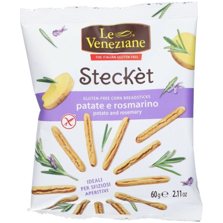 Steckèt Patate e Rosmarino bastoncini di pane senza glutine 60g Steckèt Patate e Rosmarino bastoncini di pane senza glutine 60g