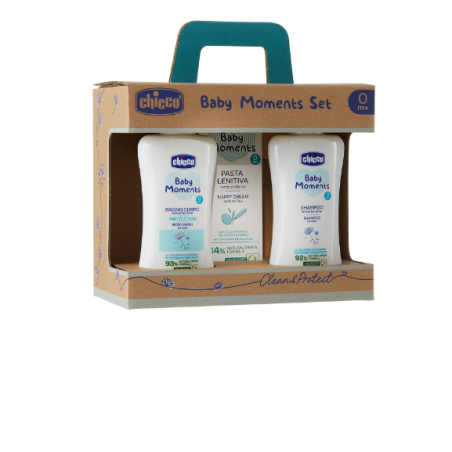 Chicco Baby Moments Set Shampoo 200 ml + Bagnoschiuma 200 ml + Pasta protettiva 100 ml Chicco Baby Moments Set Shampoo 200 ml + Bagnoschiuma 200 ml + Pasta protettiva 100 ml