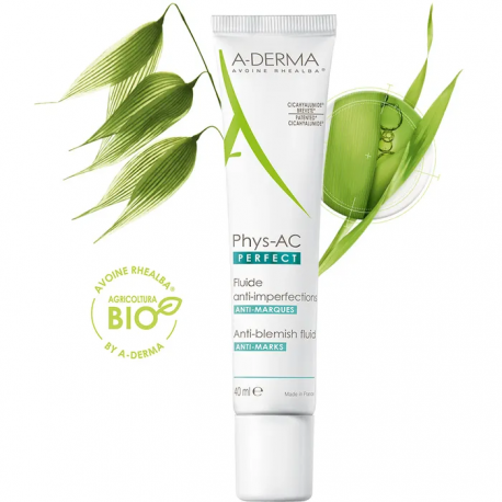 Aderma Phys-AC Perfect Fluido viso per eliminare brufoli e imperfezioni 40 ml