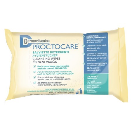 Dermovitamina Proctocare Salviette Detergenti intime anche in caso di emorroidi 15 pezzi Dermovitamina Proctocare Salviette Detergenti intime anche in caso di emorroidi 15 pezzi