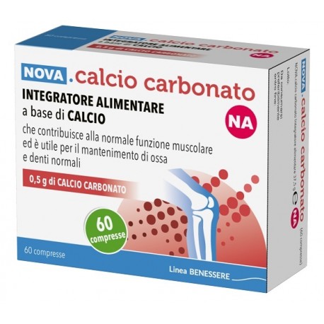 Nova Calcio Carbonato 0,5 g integratore per ossa e denti 60 compresse