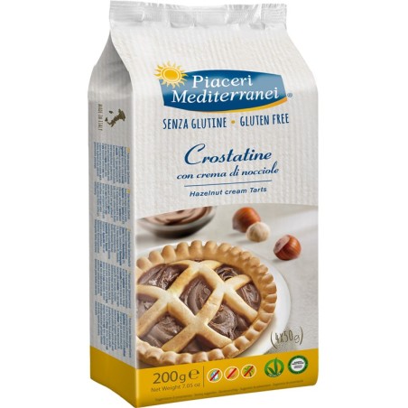 Piaceri Mediterranei Crostatine con crema di nocciole senza glutine e uova 4 x 50 g Piaceri Mediterranei Crostatine con crema di nocciole senza glutine e uova 4 x 50 g
