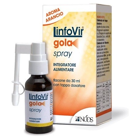 LinfoVir Gola 30 ml Spray Gusto Arancia per il Benessere della Gola