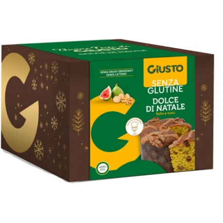 Giusto Senza Glutine Dolce di Natale con fichi e noci senza grassi idrogenati senza lattosio 600 g