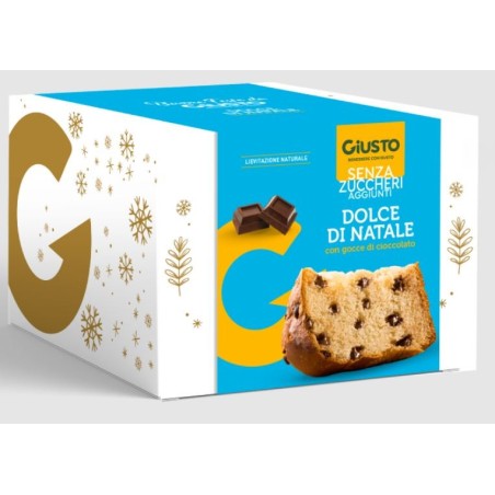 Giusto Dolce Natalizio senza zucchero panettone con gocce di cioccolato 600 g Giusto Dolce Natalizio senza zucchero panettone con gocce di cioccolato 600 g