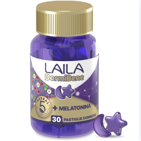 Laila Dormibene integratore naturale per favorire il sonno 30 caramelle gommose Laila Dormibene integratore naturale per favorire il sonno 30 caramelle gommose